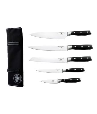 Rockingham Forge Professional 5 Piece Knife Set with Canvas Case (RF-7090/CASE)